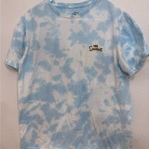 The Simpsons Shirt Large Blue Tie Dye C Life Group Homer Bart Licensed Cartoon